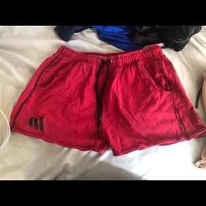 Red muscle nation shorts